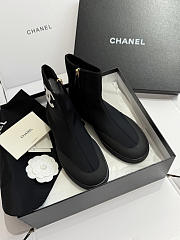 Chanel Ankle boots Mixed fibers Black & white - 3
