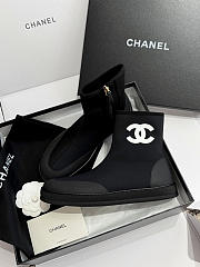 Chanel Ankle boots Mixed fibers Black & white - 2