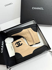 Chanel Ankle boots Mixed fibers Black & Beige - 2