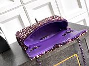 Chanel Sequin Flap Shoulder Bag Purple 20cm - 5