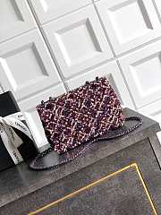 Chanel Sequin Flap Shoulder Bag Purple 20cm - 2