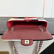 Chanel Flap Bag Suede Calfskin Beige Gray Red Black 24.5x13.5x5cm - 5
