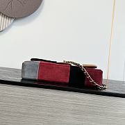 Chanel Flap Bag Suede Calfskin Beige Gray Red Black 24.5x13.5x5cm - 4