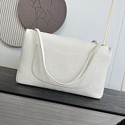 Chanel 26S Flap Bag MAXI Caviar Silver White 39x28x11cm - 5