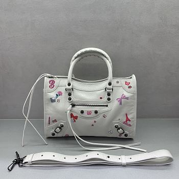 Balenciaga Le City Bag Small white Arena lambskin 30x19x9.6cm