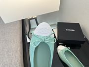 Chanel Ballerina Green White Flat - 4