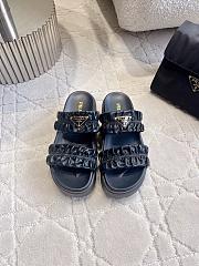 Prada Matelassé nappa leather flatform Black slides - 1