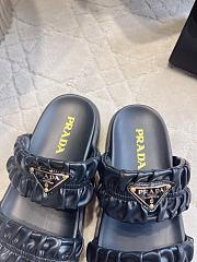 Prada Matelassé nappa leather flatform Black slides - 4