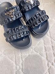 Prada Matelassé nappa leather flatform Black slides - 3