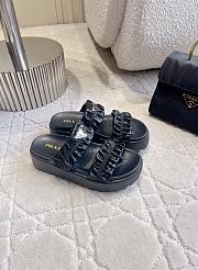 Prada Matelassé nappa leather flatform Black slides - 2
