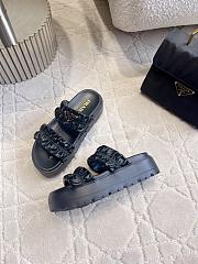 Prada Matelassé nappa leather flatform Black slides - 5