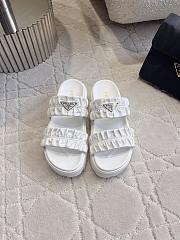 Prada Matelassé nappa leather flatform White slides - 1
