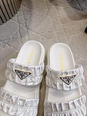 Prada Matelassé nappa leather flatform White slides - 4