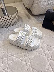 Prada Matelassé nappa leather flatform White slides - 3