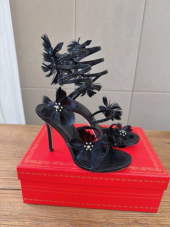 René Caovilla 100mm Jolene Sandals Black