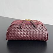 Bottega Veneta Large Nodo Pouch Burgundy 20x10x9cm - 1