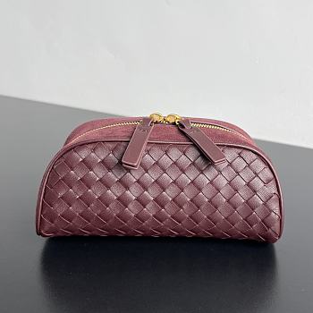 Bottega Veneta Large Nodo Pouch Burgundy 20x10x9cm