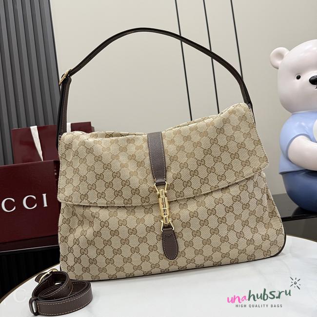Gucci Jackie Flap large crossbody bag Sand dark brown 43x29x5cm - 1