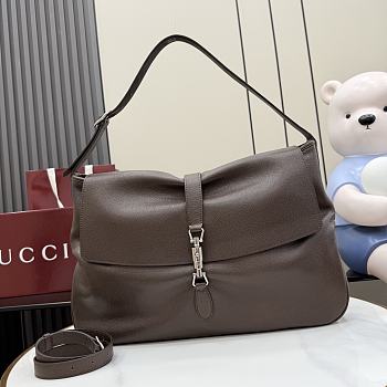 Gucci Jackie Flap large crossbody bag dark brown 43x29x5cm