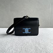 Celine Teen Triomphe Bag Calfskin Black 18.5x13.5x7cm - 1