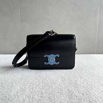 Celine Teen Triomphe Bag Calfskin Black 18.5x13.5x7cm
