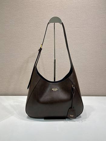 Prada Boogie medium leather bag dark brown 33x22x8cm