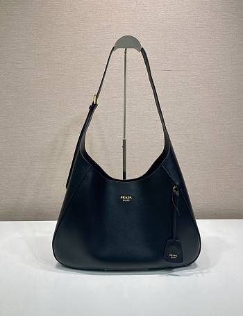 Prada Boogie large leather bag black 40x24.5x9cm