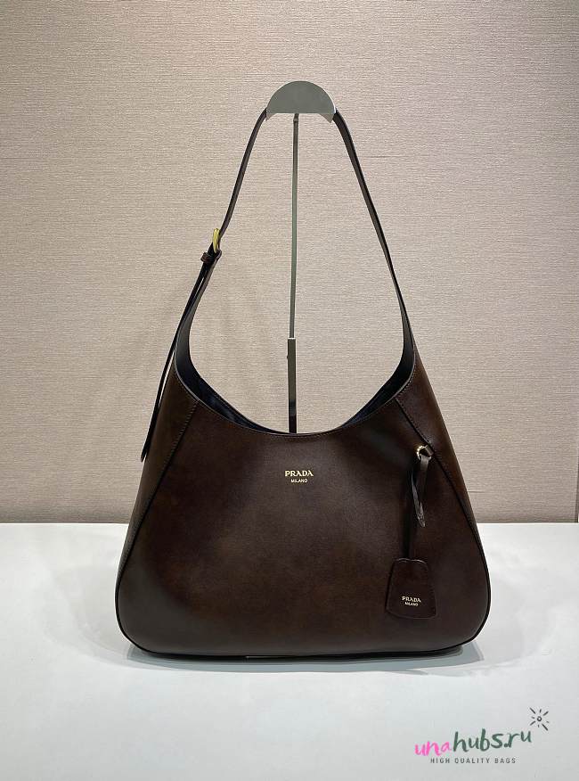 Prada Boogie large leather bag dark brown 40x24.5x9cm - 1