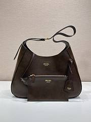 Prada Boogie large leather bag dark brown 40x24.5x9cm - 4