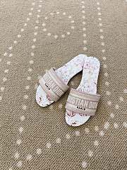 Dior Dway Slide Embroidered Cotton and Rose - 4