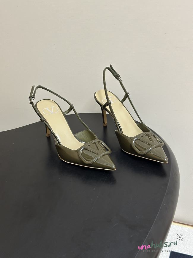 Valentino VLogo signature patent leather slingback pump 80mm - 1