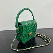 Chanel Mini Flap Turn Around Emerald Calfskin Crocodile Embossed 19.5x14.5x5cm - 2