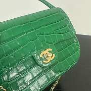 Chanel Mini Flap Turn Around Emerald Calfskin Crocodile Embossed 19.5x14.5x5cm - 4