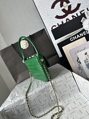 Chanel Flap Emerald Calfskin Crocodile Embossed 26x16x2.5cm - 5