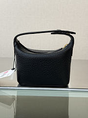 Chanel Micro Top Handle Round Hobo Pouch Black 10x9x4cm - 3