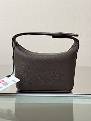 Chanel Micro Top Handle Round Hobo Pouch Dark Brown 10x9x4cm - 3