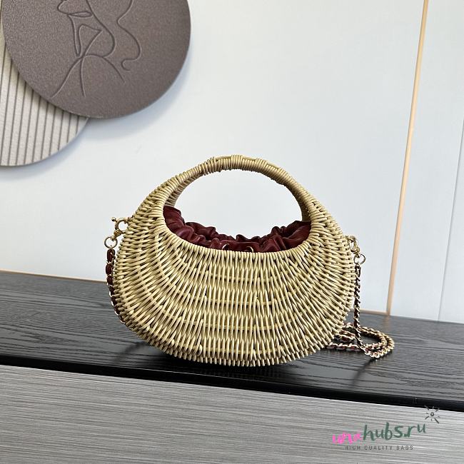 Chanel woven wicker crescent bag  - 1