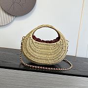 Chanel woven wicker crescent bag  - 3