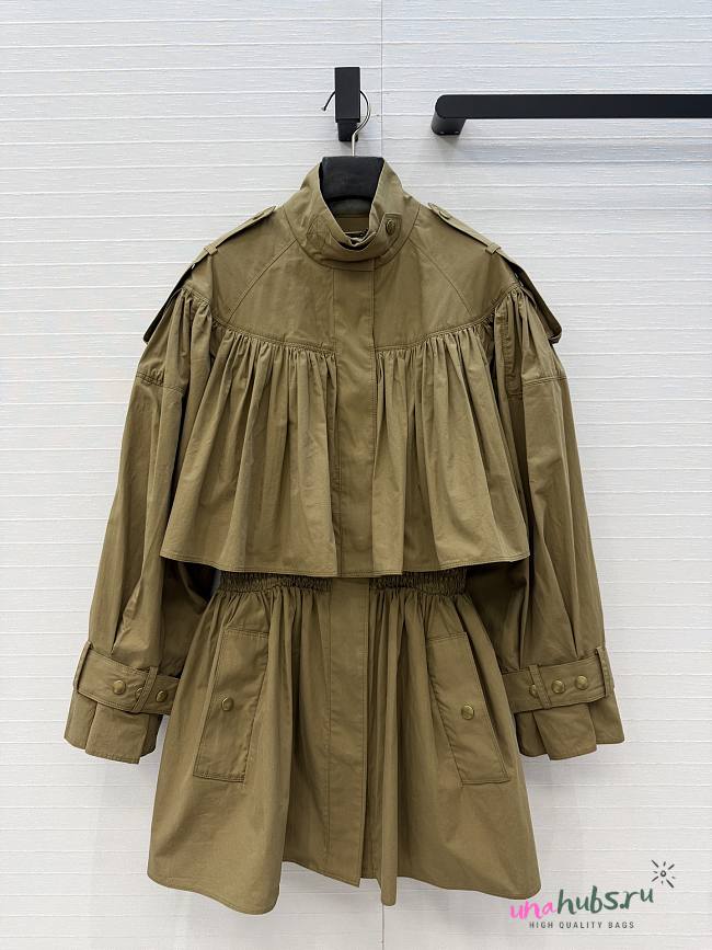 Chloe Short high-neck trench coat in cotton poplin  - 1