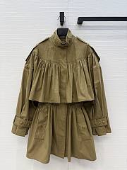 Chloe Short high-neck trench coat in cotton poplin  - 1