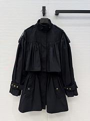 Chloe Short high-neck trench coat in cotton poplin black - 1