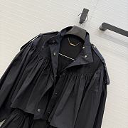 Chloe Short high-neck trench coat in cotton poplin black - 4