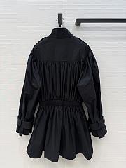 Chloe Short high-neck trench coat in cotton poplin black - 3