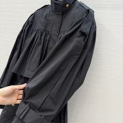 Chloe Short high-neck trench coat in cotton poplin black - 2