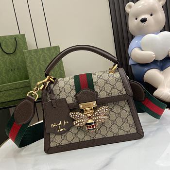 Gucci Top Handle Queen Margaret Brown 25.5x17x8.5cm