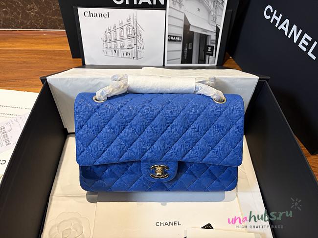 Chanel flap bag bright blue 25cm - 1