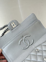 Chanel Flap Bag Silver Caviar 25cm - 4