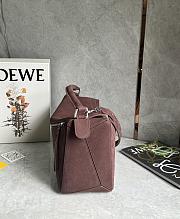 Loewe Large Puzzle bag grained nubuck Dark Chestnut 33x14.7x21.5cm - 4