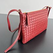Bottega Veneta Medium Piccolo Intrecciato pouch Red 24.5x15cm - 4