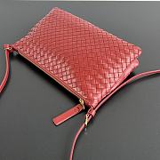 Bottega Veneta Medium Piccolo Intrecciato pouch Red 24.5x15cm - 3